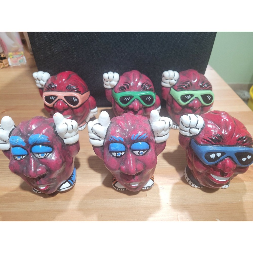 Vintage California Raisins unique collectable‎ ceramic display figure 1988 x6